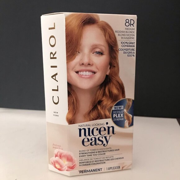 Clairol Nice & Easy Permanent Hair Color 8R Medium Reddish Blonde NEW Box - Picture 1 of 5